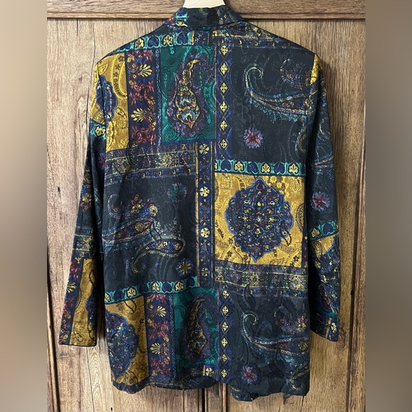 Vintage Michael Taylor Apparel Inc Silky Paisley Blazer Jacket Size XL/XXL - Picture 2 of 7